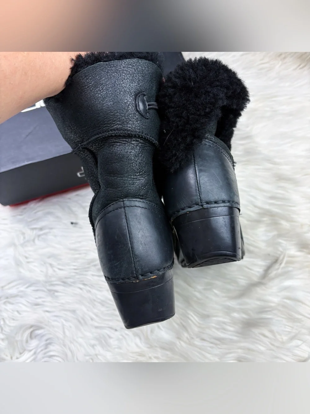 Dansko Stormy Shearling Sherpa Lined Oiled Nubuck Leather Winter Boots Black 39